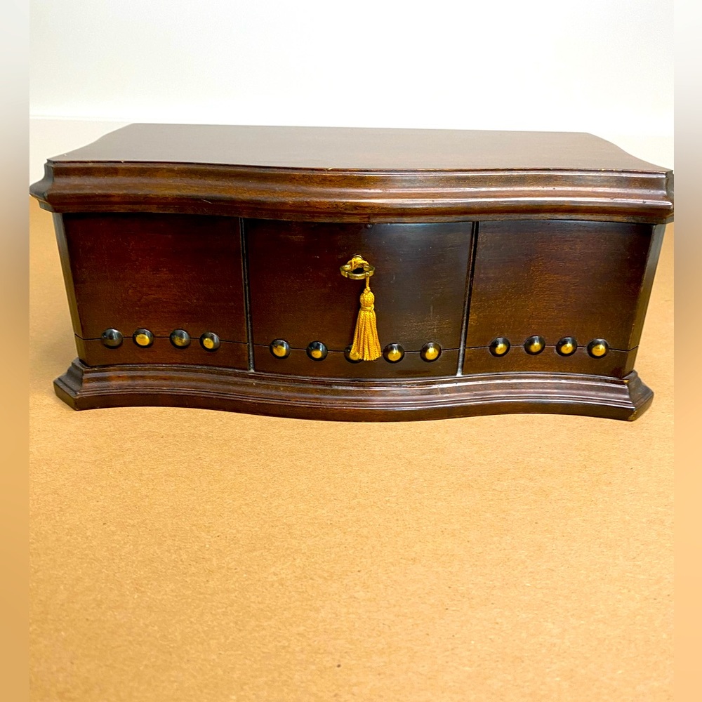Vtg Original Diechert Wooden Music Box Thorens Movement La Traviata Faust Waltz